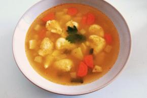 Zeleninová polievka s krupicovými haluškami , recept, sedita321123