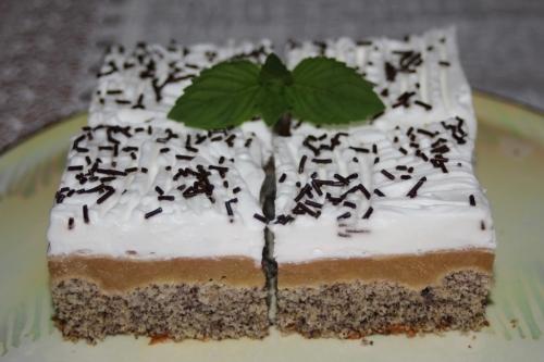 Obrátený makový koláč s jablkami, recept