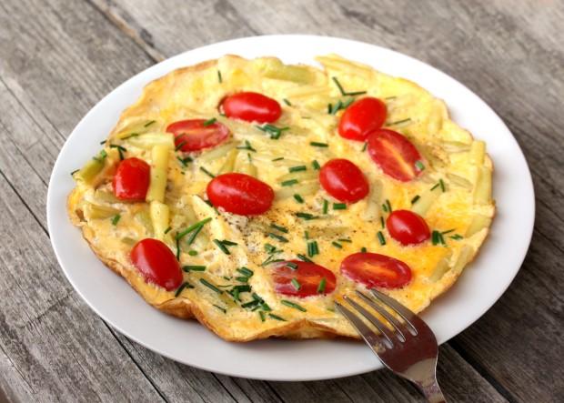 Omeleta so zelenou fazuľkou, recept