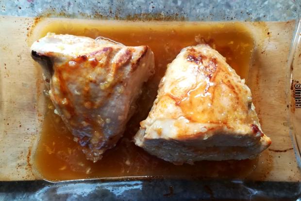 Pečené morčacie prsia s medom, cesnakom a horčicou - recept postup 3