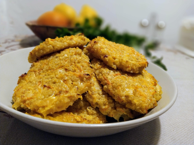 Quinoa placky so zeleninou - pečené v rúre - recept