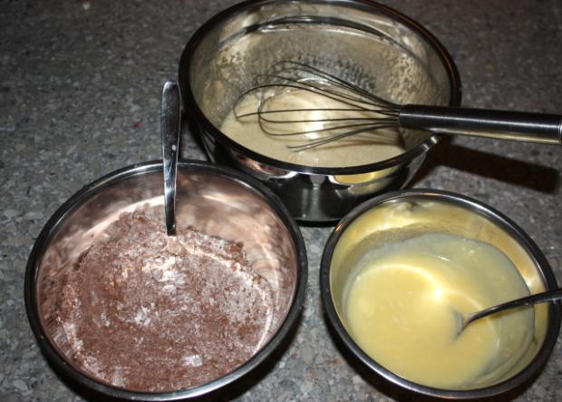 Cheesecake brownies s višňami - recept postup 1