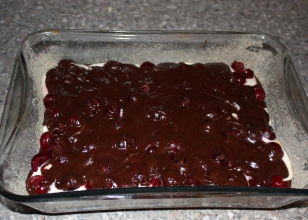Cheesecake brownies s višňami - recept postup 7