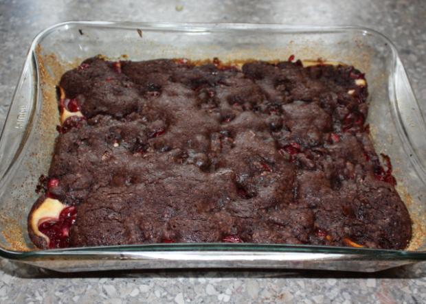 Cheesecake brownies s višňami - recept postup 8