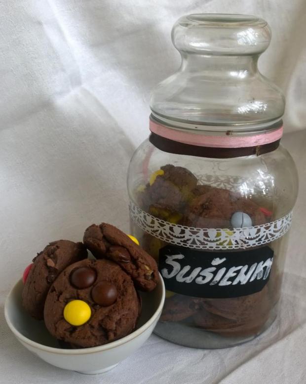 Lentilkové cookies čokoládové, recept Lentilkové cookies čokoládové, Drobné pečivo, recept, anjeli