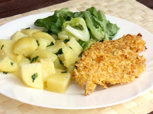 Pečené kuracie prsia v corn flakes, Hlavné jedlá, recept, Kamila