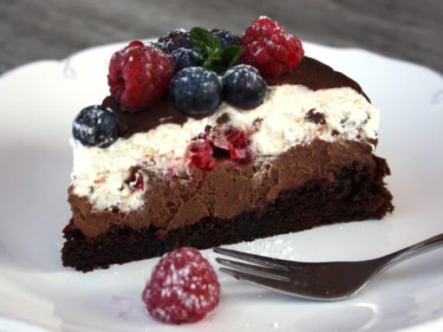 Čokoládová torta s mascarpone a ovocím, Torty, recept, Kamila