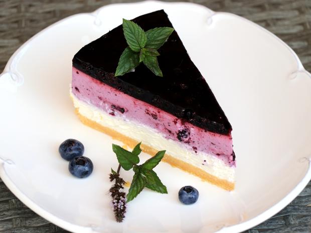 Nepečená čučoriedková torta, Nepečené zákusky, recept, Kamila