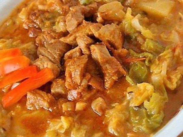 Kelový prívarok s bravčovým mäsom na šťave, Hlavné jedlá, recept, M.á.r.i.a