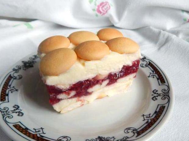 Nepečená torta s malinovým želé, Nepečené zákusky, recept, verika92