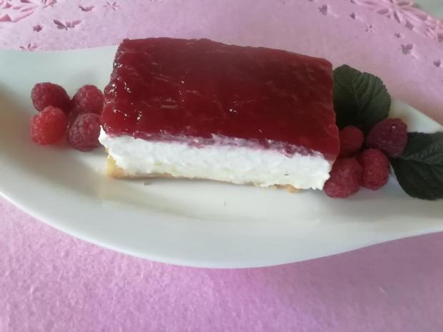 Malinová nepečená dobrota so želatínou, Zákusky, recept, Oľga Birošová