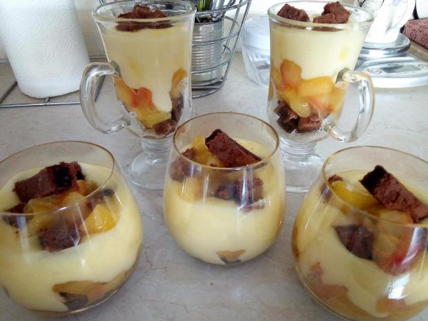 Jablkovo-pudingový pohár, Poháre, pudingy, recept, M.á.r.i.a