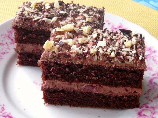 Čokoládovo-višňové rezy, Zákusky, recept, Valika475