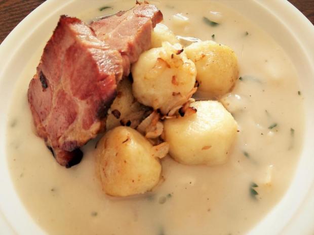 Údené mäso so zelerovou omáčkou a zemiakovými knedličkami, Hlavné jedlá, recept, M.á.r.i.a