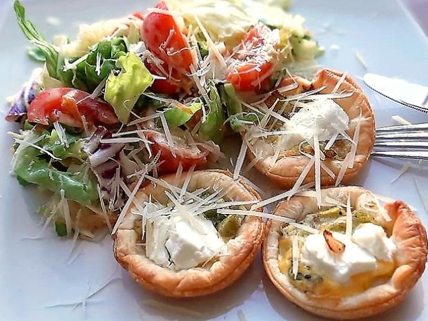 Plnené lístkové košíčky so šalátom, Slané, recept, M.á.r.i.a