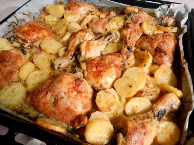 Kurča v marináde so zemiakmi, Hlavné jedlá, recept, verika92