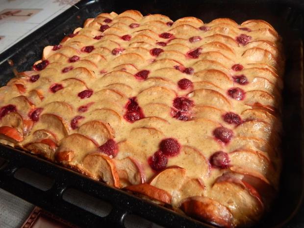 Jablkový koláč so smotanovou polevou, Koláče, recept, verika92