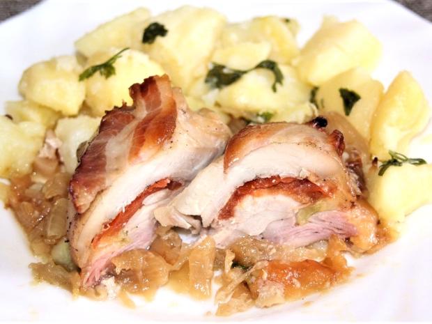 Plnené kuracie rolky na cibuli, Hlavné jedlá, recept, melisa