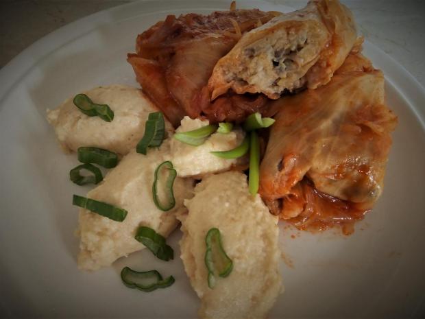 Plnený kapustný list, zelerové pyré, Hlavné jedlá, recept, M.á.r.i.a