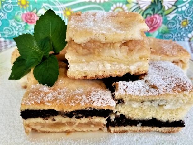 Jablkový koláč s makom a tvarohom, Koláče, recept, melisa