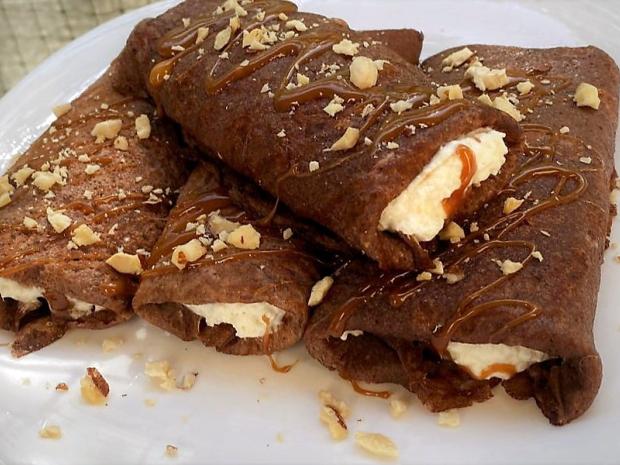 Kakaové palacinky s ricottou, Sladké jedlá, recept, M.á.r.i.a