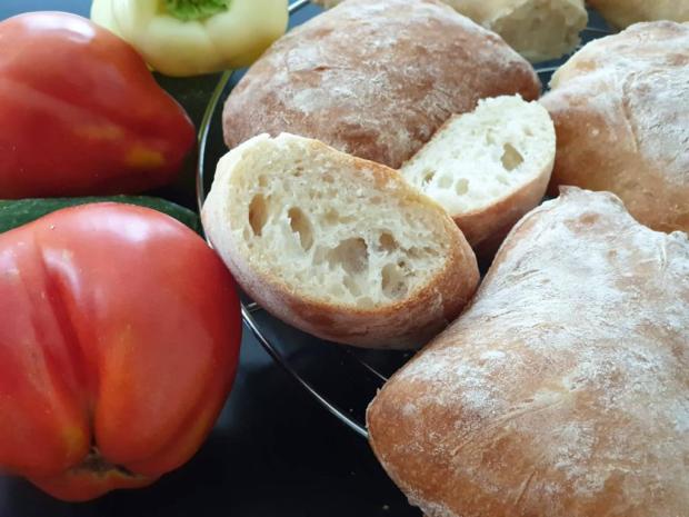 Ciabatta, Chlieb, pečivo, recept, balalajka