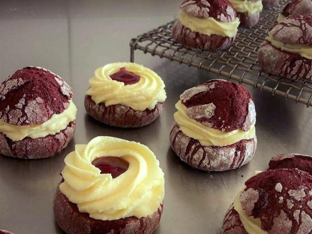 Red Velvet Crinkles s mascarpone, Zákusky, recept, M.á.r.i.a