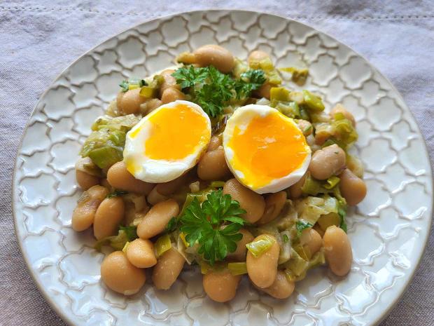 Biela fazuľa s pórom v horčicovej omáčke, Hlavné jedlá, recept, dasa_