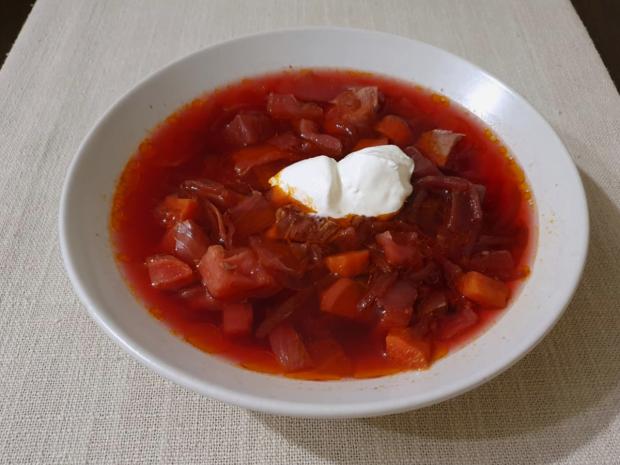 Boršč s hovädzím mäsom, Polievky, recept, Slavka K