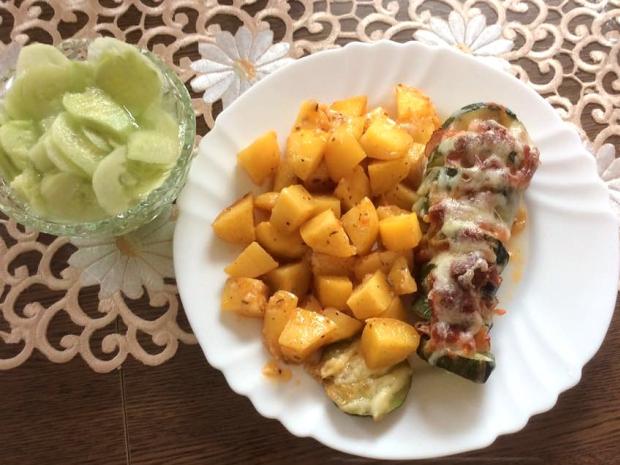 Zapekaná cuketa so slaninou a mozzarellou, Hlavné jedlá, recept, Martuška 123
