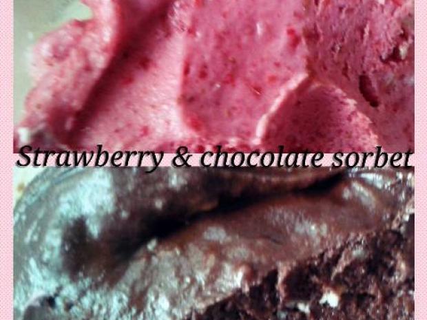 Jahodový a čokoládový sorbet, Zmrzlina, recept, val